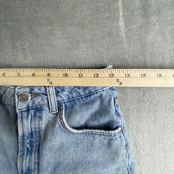 Zara Jeans Shorts Womens 4 Blue Denim Light Wash Distressed Cut‎ Off Festival - Picture 3 of 14